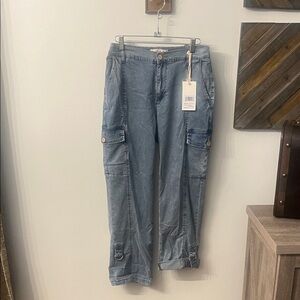 Women's Blue Cargo Jeans